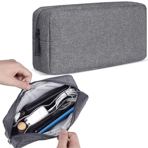 CAAORDKSO Travel Electronic Organizer Pouch Bag, Waterproof Portable Electronic Accessories Storage Multifunctional Case for USB, Cable, Cord, Charger, Phone, Power Bank, Earphone (Big-Dark Gray) - color: Big-Dark Gray, size: Big