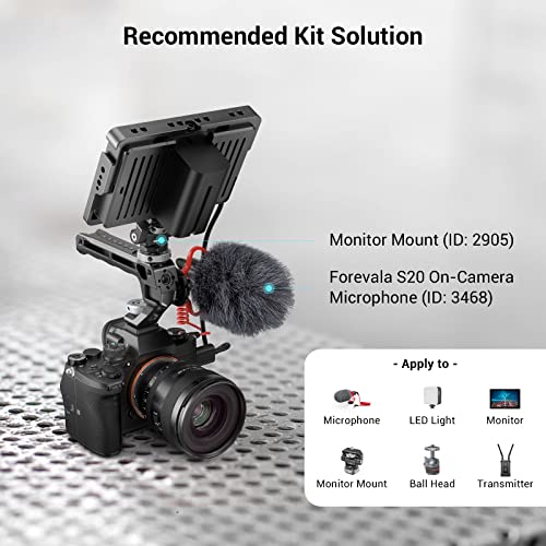 SmallRig Lightweight Top Handle, Grip for DSLR Camera Cage, Universal Handle with 5 Cold Shoe Adapters and Cold Shoe Base (Lite) - 3764