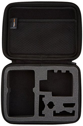 Amazon Basics Small Portable Protective Carrying Case for GoPro and Action Camera, Padded with Secure Handle, 9 x 7 x 2.5 inches, Black