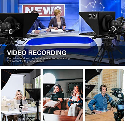 GVM Teleprompter Kit for Digital Cameras/camcorders Portable 18.5'' Teleprompter Kit with Remote Control & App,with 18.5" Android All-in-One Monitor and Carry Case - size: 19inch