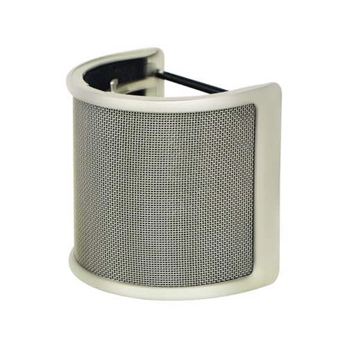 Mic Pop Filter,Micfuns fashion golden microphone pop protection, with foam layer windshield windscreen for studio, recording, podcast - color: gold