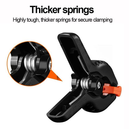 4 Pack Spring Clamps, 3.5inch Durable Plastic Clips with Rotatable Jaws and Non Slip Handle, Suitable for Crafts, Backdrop Stand, Photography Studios, Home Improvement, Black