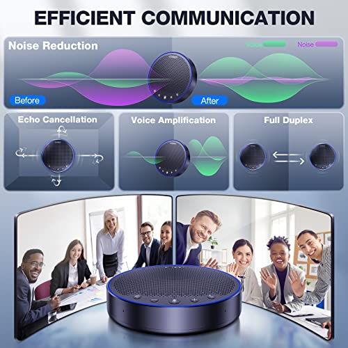 EMEET M3 Conference Speaker and Microphone, Zoom Certified Bluetooth Speakerphone with 4 AI Mics 360° Voice Pickup, 18H Talk Time, USB 2.0&Bluetooth 5.0 with Daisy Chain for 20 People for Zoom Teams - style: M3-12 People
