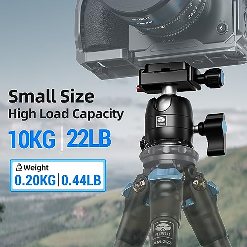 SIRUI Camera Tripod Ball Head, 10KG/22.05lbs Loading Capacity, 360°Panning Base, Aluminum Build Quality, Safety Lock, Universal Mounting Plate for Easy Attachment (B-00K Ball Head) (B-00K) - color: B-00K