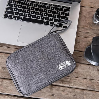 Organizer Case Small Electronic Devices USB Charger Accessories Mouse Phone Cable SD Power Bank Earphone - color: Medium-Sky Blue