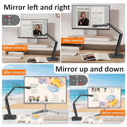 4K Document Camera for Teachers, 8MP Doc Camera & Webcam & Visualizer with AF, Mic & LED Light, Fold, A3, Image Flip for Classroom & Distance Learning for Zoom, OBS, Mac, Windows, Chromebook
