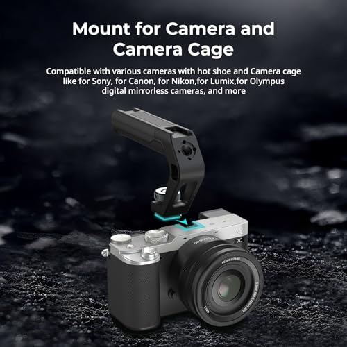 SMALLRIG Lightweight Cold Shoe Top Handle, Tiny Camera Top Grip Only 113g, Handgrip with Locating Hole for ARRI and Two Cold Shoe Mounts, for Camera and Camera Cage - 5976 - style: Cold Shoe
