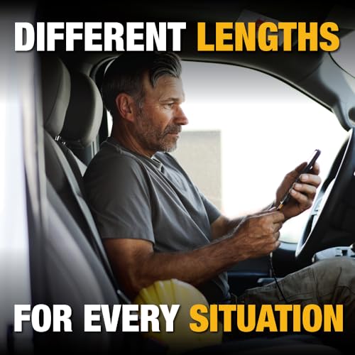 DEWALT Heavy Duty USB to Micro-USB Cable, Jobsite Micro USB Connector Cable, High Speed Charging Cord for Compatible Android Phones, Cameras, Legacy Devices, 6 ft (Black) - size: 6 Foot