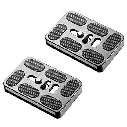 Neewer 2 Pieces Metal PU-60 60 Millimeter Universal Quick Shoe Plate with 1/4 inch Screw, for Camera Tripod Ball Head(Black) - style: NW-QB60
