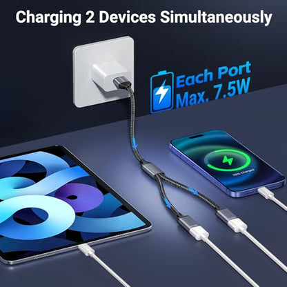 USB Splitter 1 in 2 Out, USB Splitter Cable, Double Dual Port Adapter for Charging, Power and Data, 2 Port HUB for Laptop, PC, Smart TV, Desktop Computer, Mac, PS5, PS4, Xbox, Keyboard, Mouse - size: 1 Pack