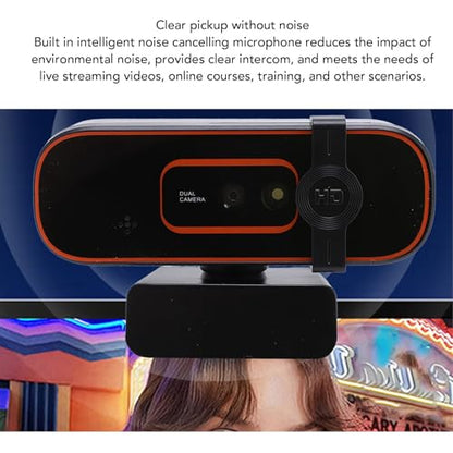 Pomya USB Webcam, Privacy Cover, Noise Cancellation, 1080P Video Webcam with Facial Recognition Login for Meetings, Streaming