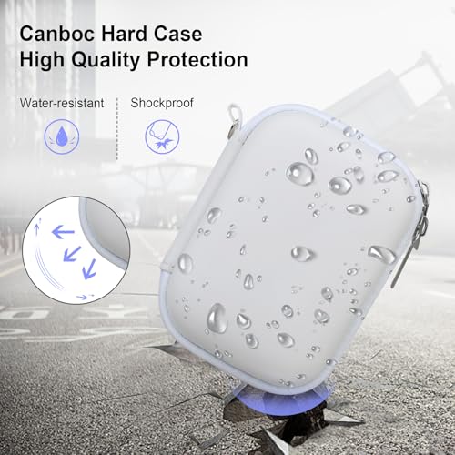 Canboc Carrying Case for Kodak PIXPRO FZ55/ FZ45 16MP Digital Camera, FZ45 Video Vlogging Camera Bag, Mesh Pocket fit Cable, SD Card, White (Case Only) - color: Small-White