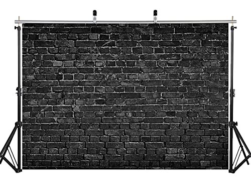 AIIKES 6x4ft Black Brick Wall Photography Backdrop - Vintage Theme Stone Brick Background for Baby Birthday Party Decoration & Photo Booth Studio Props 11-501 - size: 6x4ft