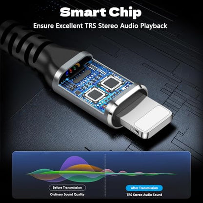 [MFi Certified] Lightning to 1/4 inch Audio TRS Stereo Cable, 4FT Lightning to 6.35mm inch Adapter, Compatible with i-Pad, i-Phone 14/13/12/Pro, for Amplifier,Speaker,Mixer[NOT for Recording]