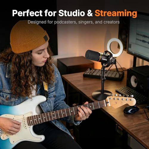 MAONO Desktop Mic Stand for PD200W/PD200X Microphone – Height Adjustable, All-Metal Build, Non-Slip Base, for Podcasting, Gaming, Streaming & Recording