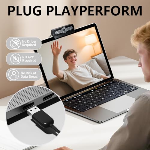 1080P Webcam with Microphone, Full HD Streaming Camera, Noise Cancelling, Auto Light Adjustment, USB Plug-and-Play Computer Camera, for Desktop PC or Laptop - style: 1080Pro webcam