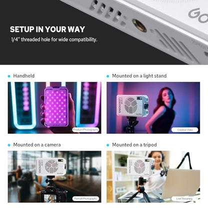 Godox C30R RGB Camera Light Panel 30W, Portable Led Camera Video Light Panel w/Diffusion, 1800K~10000K, Fast Rechargeable, Ultra Bright, Full Color LED DSLR Lighting for Photography & Video YouTube - color: C30R