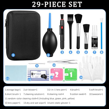Camera Cleaning Kit for DSLR & Mirrorless Cameras - Camera Accessories Lens, Sensor & Camera Lens Cleaning Kit, Perfect Photographer Gifts, Accessories Sensor Cleaning kit