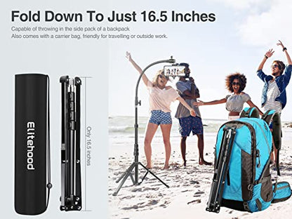 Elitehood 81" Tall Flexible Tripod Stand for iPhone with 17in Adjustable Gooseneck with Remote Compatible with iPhone 13 Pro Max / 13 Pro / 12 Pro Max, Android Phone - style: Heavy Duty Tripod
