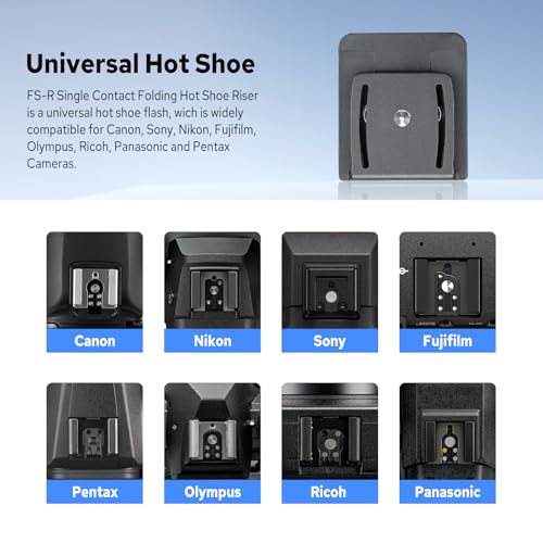 Godox FS-R Single Contact Folding Hot Shoe Riser, Extender for Godox IM30 IM20 IM22 Mini Flash, Raises Flash 30mm Height to Reduce Lens Shadow, Flexible Flash Positioning