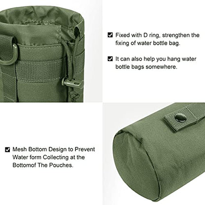 3 Pack Molle Pouch Combo Water Bottle Pouch Holder Tactical Molle Pouches Compact Utility Waist Bag Pack - color: Combo A:Green