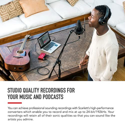 Focusrite Scarlett Solo 3rd Gen USB Audio Interface for Guitarists, Vocalists, Podcasters or Producers to record and playback studio quality sound - style: Scarlett Solo
