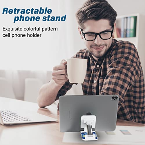 Foldable Phone Holder for Desk - Adjustable Angle Cell Phone Stand for iPhone, Samsung & Other Smartphones - color: Moon painting