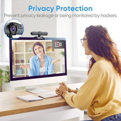1080P Webcam with Microphone USB Web Cam Plug&Play Privacy Cover Adjustable Wide Angle Web Camera Computer Camera for Online Calling/Zoom/Teams/Facetime
