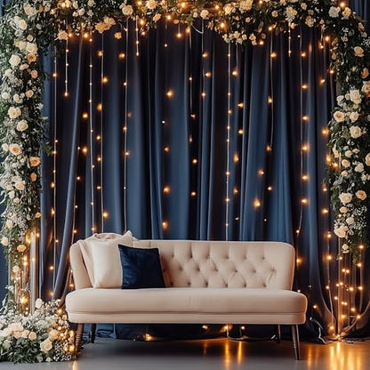 10ftx12ft Wrinkle Free Navy Blue Backdrop Curtain, 2 Panels 12FT Height Navy Blue Wedding Backdrop Drapes, Silky Polyester Back Drop Cloth for Birthday Photography Background Party Backdrop Draping - color: Navy Blue, size: (W)5ft x (H)12ft (2 Panel)