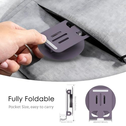 Metal Cell Phone Stand for Desk, Multi-Angel Adjustable 360° Rotation Desktop Phone Holder and Foldable Mobile Phone Stand, Compatible with iPhone 17 16 Pro Max and All Smartphones, Purple - color: Purple