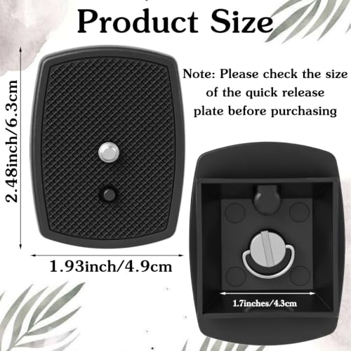 Bremorou 2 Pack 49mm Camera Tripod Quick Release Plate Camera Mount Adapter Replacement Tripod Adapter for Tripods Cameras Mount Base Plates Black