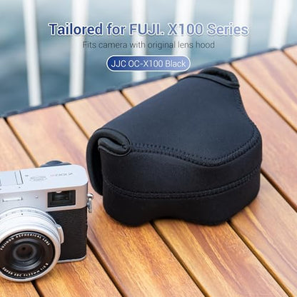 Soft Neoprene Camera Case Pouch Bag for Fuji Fujifilm XE5 X100VI X100S X100T X100F X100V with/without LH-X100 Lens Hood,X100VI Protective Storage with Inner Anti-Loss Lanyard,Not Affect Use Neck Strap - size: for Fujifilm XE5 X100VI X100V & More