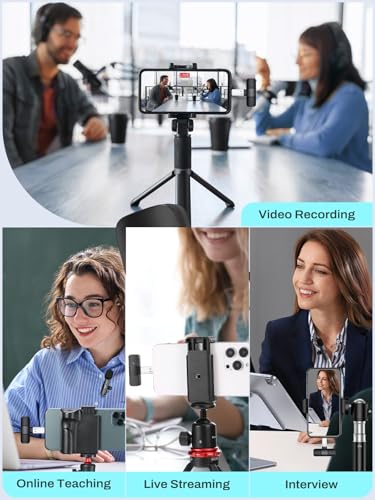 TiMOVO USB C to Lavalier Microphone Adapter, 2 Pack Lightning to USB c Adapter for Wireless Lavalier Microphone, iPhone 17/16/15 Series, iPad Pro/Air, Not for Headphone and Data
