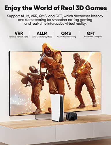 Highwings 8K60HZ HDMI Fiber Optic Cable 2.1 75FT Long, Unidirectional 48Gbps High Speed HDMI Cord 4K120Hz HDCP Compatible for PS5 DVD Player - size: 75 feet