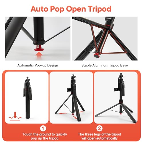 Vlogging Kit for iPhone/Android, 70”Auto Face Tracking Tripod Auto-Open Tripod Stand for iPhone with Light, Wireless Microphones with Remote, YouTube Starter kit for TikTok, Vlogging
