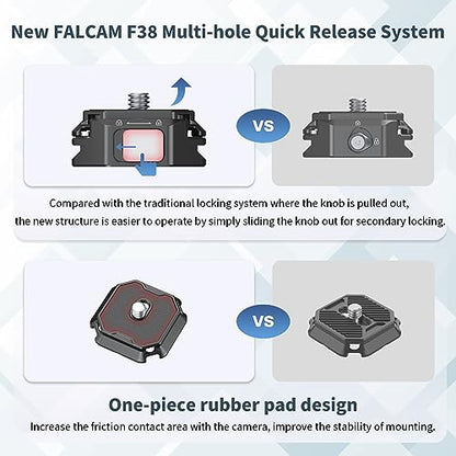 ULANZI F38 Multi-Hole Camera Quick Release Plate Kit, w 1/4" to 3/8" Screw Thread, Quick Release System QR Plate Camera Tripod Mount Adapter for Sony Canon Monopod DSLR Stabilizer Slider DJI - size: F38 Pro