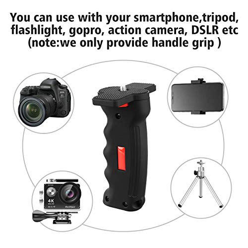 Vlogging Holder, Cell Phone Camera Handle Grip Stabilizer, Ergonomic Phone Video Stabilizer, Handheld Selfie Stick Smartphone Holder with Cold Shoe Mount for Mic/Flash Light, Wrist Strap