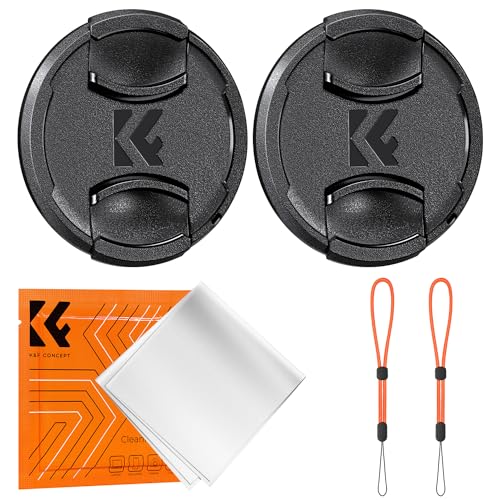 K&F CONCEPT 40.5mm Front Lens Cap Cover Kit, 5-in-1 Center Pinch Lens Cover + Anti-Loss Keeper + Microfiber Cleaning Cloth Compatible with Canon, Nikon, Sony Camera Lenses with 40.5mm Thread - size: 40.5mm