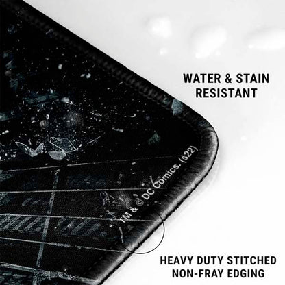 Skinit 12.6” x 11” Batman Dark Knight Rises Gaming Mouse Pad, Large for Desk Setup, Anti-Slip Rubber Base, Smooth Low-Friction Surface, Precision Stitched Edges - color: Black - BATMNX07, size: 12.6" x 11"