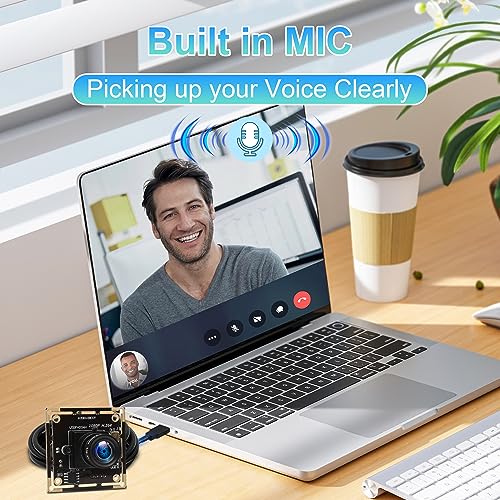 ELP 3.6mm Lens Raspberry Pi 1080P H.264 Microphone PC Web USB Security Camera for Computer Mini UVC USB2.0 Video Audio Webcam Board 2MP CMOS AR0330 Lightburn Laser Camera for Laptop - size: 3.6mm lens