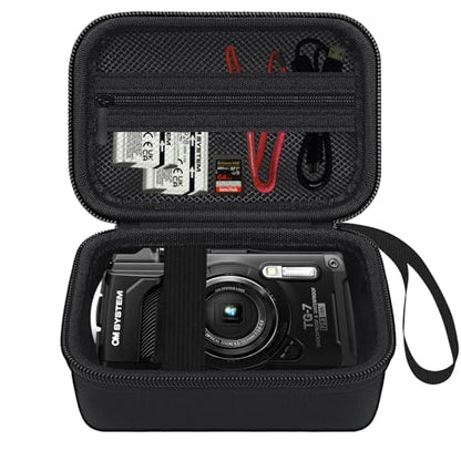 Camera Case for Olympus Tough TG-7 / OM System TG-6 / TG-5 / TG-4 Waterproof Digital Camera - Black (CASE ONLY) - color: Black