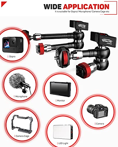 IFOOTAGE Table Top Video Kit, A200 Round Base Monopod with C Clamp and 5.5'' Magic Arm, for Live Streaming, Vlogging, Payload 10KG/22LBS