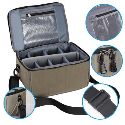 Koolertron Dslr Camera Insert Bag Purse Universal Liner Lens Pouch Partition Protective Cover Waterproof Sleeve for Cannon/Nikon/Sony (Khaki) - color: Khaki