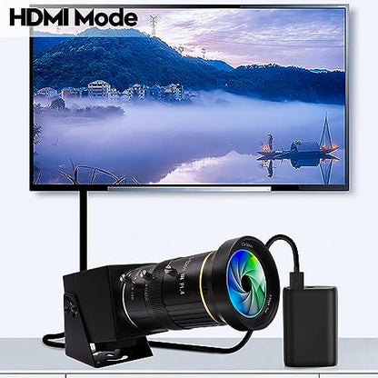 HDMI 4K USB Camera for Live Streaming 10X Variable Focus PC Webcam USB HDMI Simultaneous Output Video Conferencing Close up Zoom in and Out Web Camera for Online Teaching Training - size: 5-50mm 10X Zoom Lens