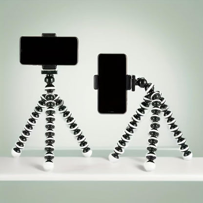 Phone Mini Tripod, Premium Flexible Mobile Phone Tripod Stand Compatible with Smartphone, Small Digital Camera, Black