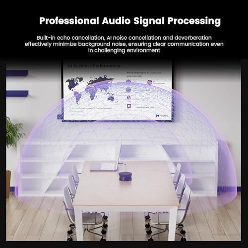 NEARITY A20S Conference Speaker and Microphone, USB Speakerphone w/8 Mics, 16ft Voice Pickup, AI 2.0 Noise Cancelling, USB Speakermic with Daisy Chain, Works with Microsoft/Teams/Google Meet - color: A20S-BLACK