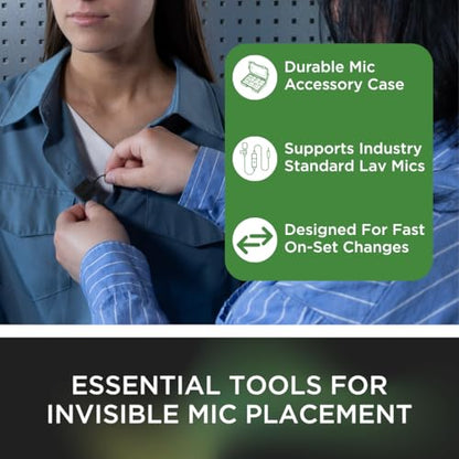 Bubblebee Industries Mic Hiding Starter Kit for Lapel & Lavalier Microphones – Hiding Microphone Tape, Noise & Wind Reduction Covers for Content Creators, Videographers, Audio Engineers & Filmmakers