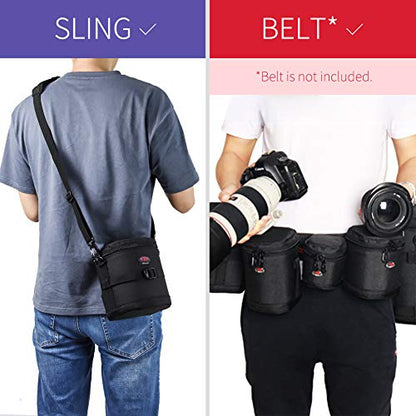 Camera Lens Case DSLR Camera Lens Bag Fits for Canon Nikon Pentax Sony Olympus Panasonic and Other Camera Lens - size: BL-0004L