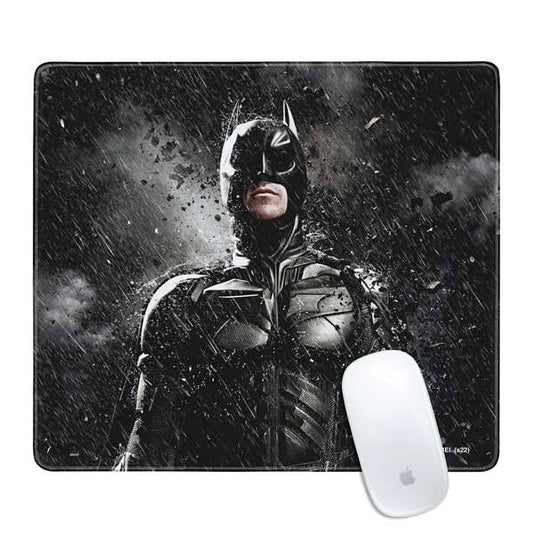 Skinit Small Gaming Mouse Pad - Officially Licensed The Dark Knight Rises Raining Design with Stitched Edges, Waterproof, Non-Slip Rubber Base, Desk Mat for Keyboard & Mouse, 12.6" x 11" inches - color: Black - DRKNTR03, size: 12.6" x 11"