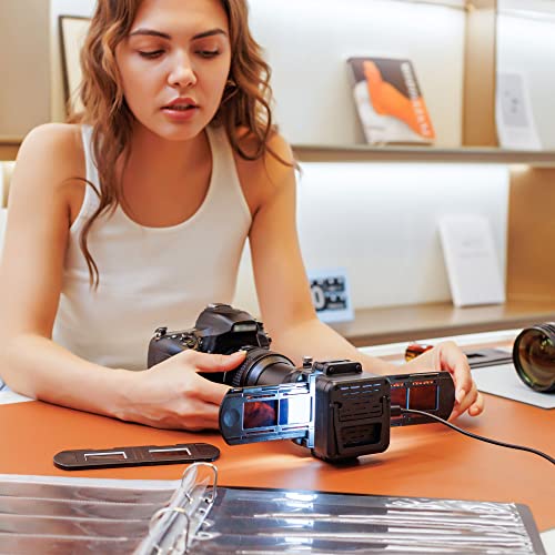JJC Photo Slide and Film Digitizer Converter with 10-Levels Brightness LED Backlight for 35mm Slide and Negatives Copying Scanning to Digital for Select Canon Nikon Sony Macro Lenses - size: Negative Digitizer with LED Light